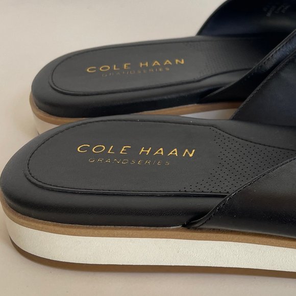 Cole Haan Grandseries Black Leather Sandals Like New Women's Size 8 W23292 - Picture 9 of 11